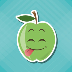 Flat illustration of cartoon face design 