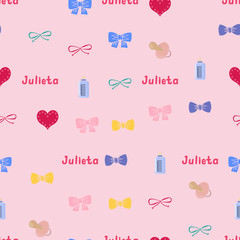 Seamless background pattern name Julietta of the newborn