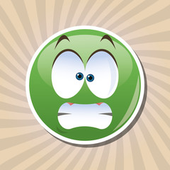 Flat illustration of cartoon face design 