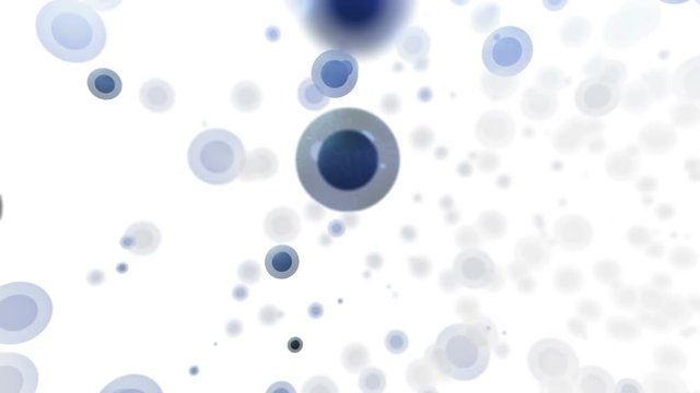 Flowing cells. Seamless loop on white background 