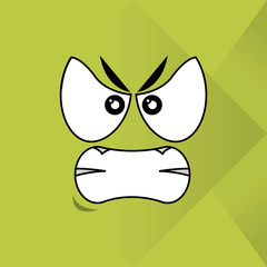 Flat illustration of cartoon face design 