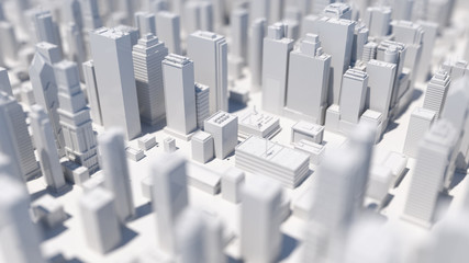 abstract city 3d rendering background with depth of field macro effect - 109229641