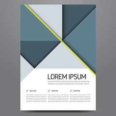 Flyer, brochure, poster, annual report, magazine cover vector template. Material design inspired corporate layout.