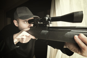 sniper in action