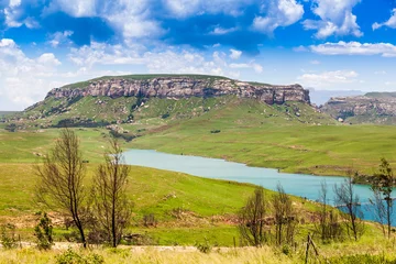 Tuinposter Steekfontein dam and countryside seen from the road next to the dam. © dougholder