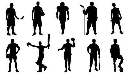 team sports standing silhouettes