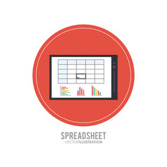 Spreadsheet design, technology and infographic concept