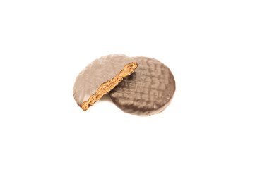 Chocolate cookies in glaze