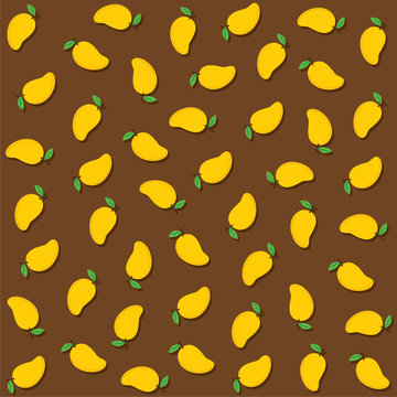 fresh mango fruit pattern background design vector