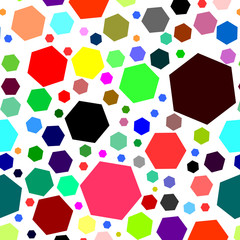 Seamless pattern with colored geometric shapes