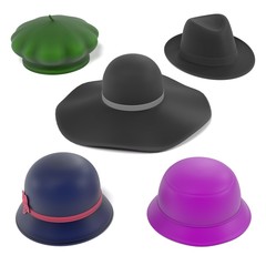 3d renderings of women hats