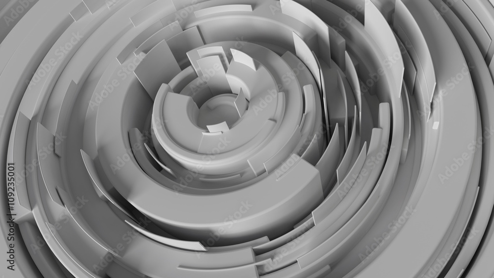 Aufkleber abstract background made of arcs randomly rotated with different height, 3d rendering