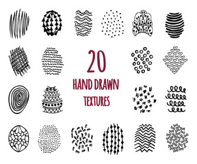 Set of 20 hand drawn textures