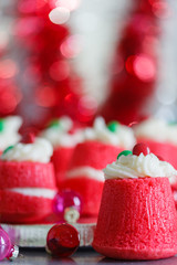 red velvet Crhistmas cakes