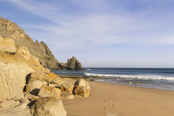 Sandstrand von Luz nahe der Hafenstadt Lagor in Portugal