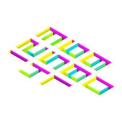 Colorful 3d isometric buried numbers on white background. Vector illustration.
