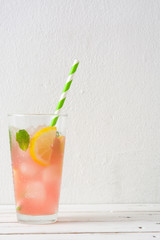 watermelon mojito on white background