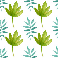 Watercolor floral seamless pattern.