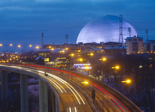 Elevated road at night