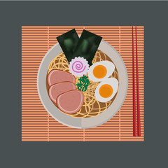 ramen noodles Japanese food with chopstrick