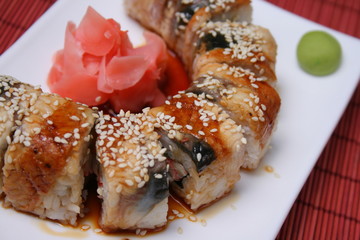 China seafood sushi./China seafood sushi eel.