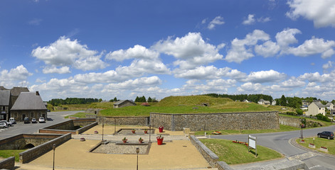 Rocroi - walls around town. Unique fortified town in France, thanks to its radioconcentric...