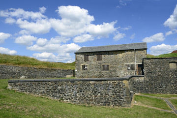 Rocroi - walls around town. Unique fortified town in France, thanks to its radioconcentric...
