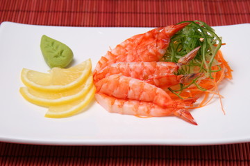 Japanese seafood sushi./Japanese seafood sushi
