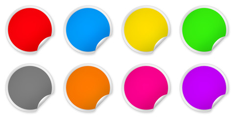 Set of colored round stickers