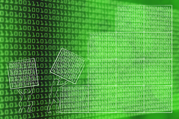 men lifting blocks of binary code to build a software architectu