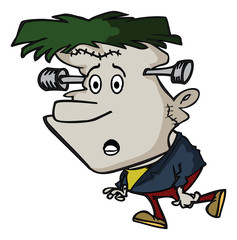 Cartoon frankenstein monster face