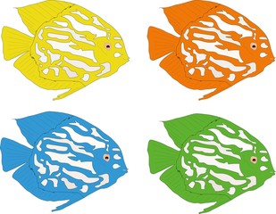 Change color fish vektor set