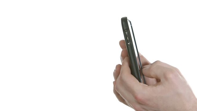 Man texting on cellphone