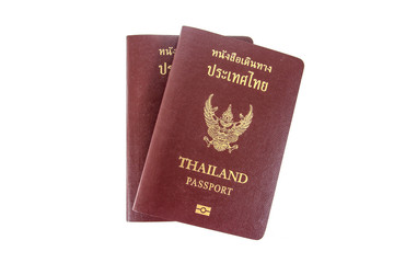 Thailand passport isolated on white background