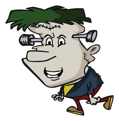Cartoon frankenstein monster face