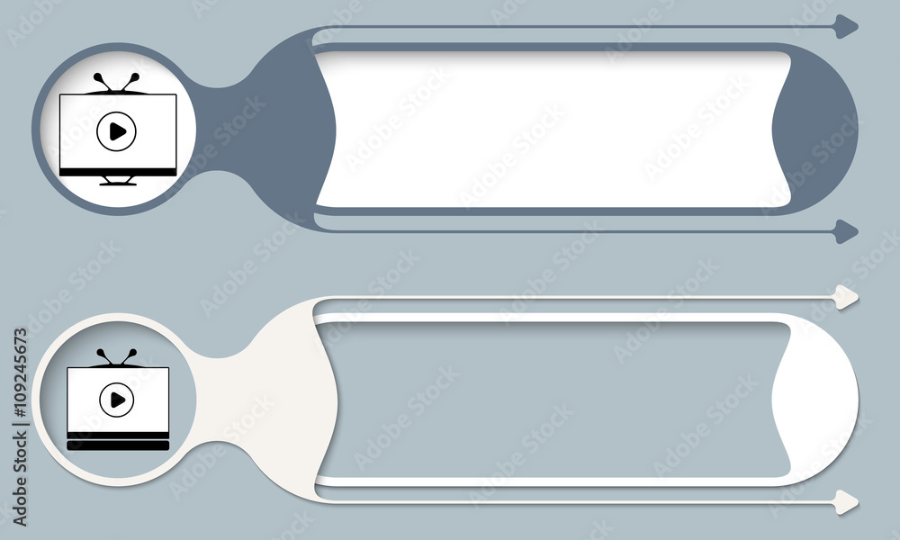 Poster two vector buttons for your text and tv icon