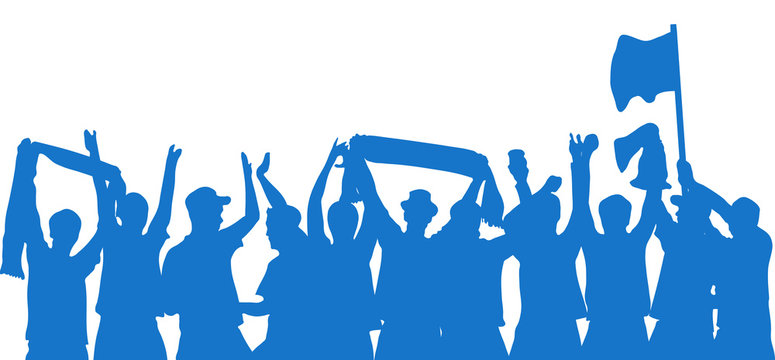 Jubelnde Fans blau