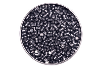 Airgun pellets, isolated on a white.
