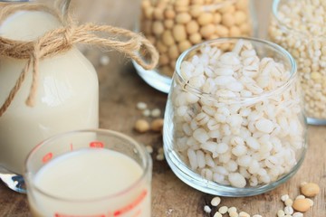 Soy milk and barley