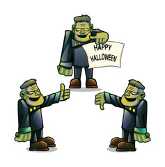 Cartoon frankenstein monster face