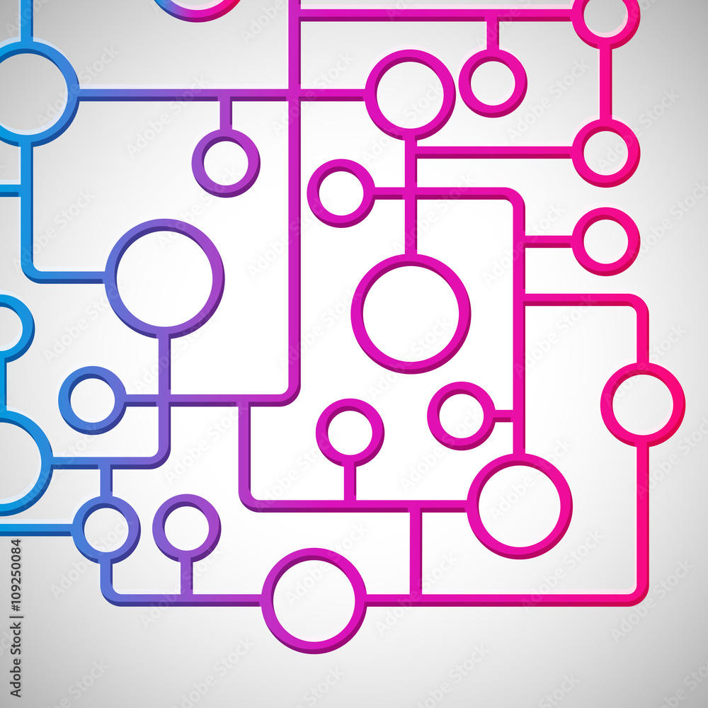 Leinwandbilder abstract background with circles and lines design elements.