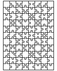 Vector illustration of white puzzle, separate parts