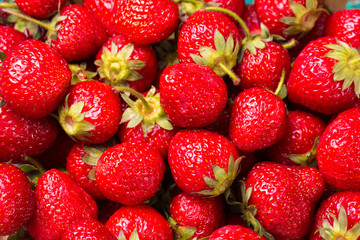 Fresh strawberry on wooden table healthy food
