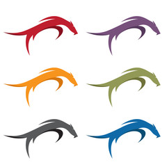 simple flat design vector illustration of horses