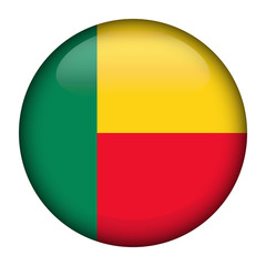 Fototapeta premium Flag of Benin Glossy Button