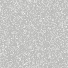 Grey seamless autumn pattern.