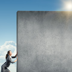 Blank concrete banner