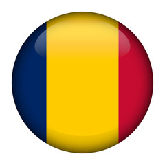Fototapeta premium Flag of Chad Glossy Button