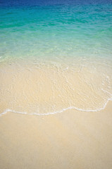 Fototapeta premium Wave of the sea on the sandy beach