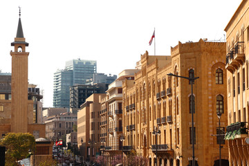 Fototapeta premium Bejrut Skyline na białym tle